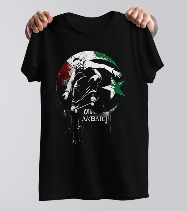 Ollie Akbar Skateboarding Crescent And Star T-Shirt