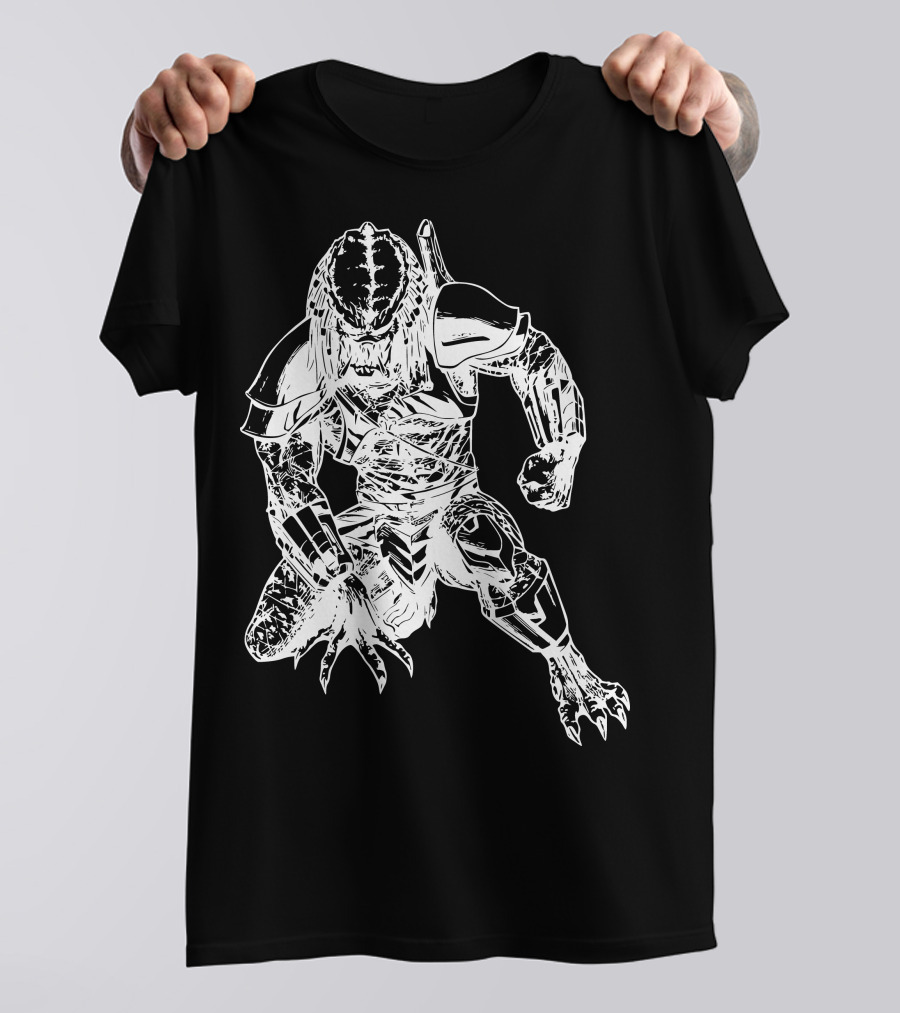 Predator 3W Alien Warrior Kneeling Pose T-Shirt
