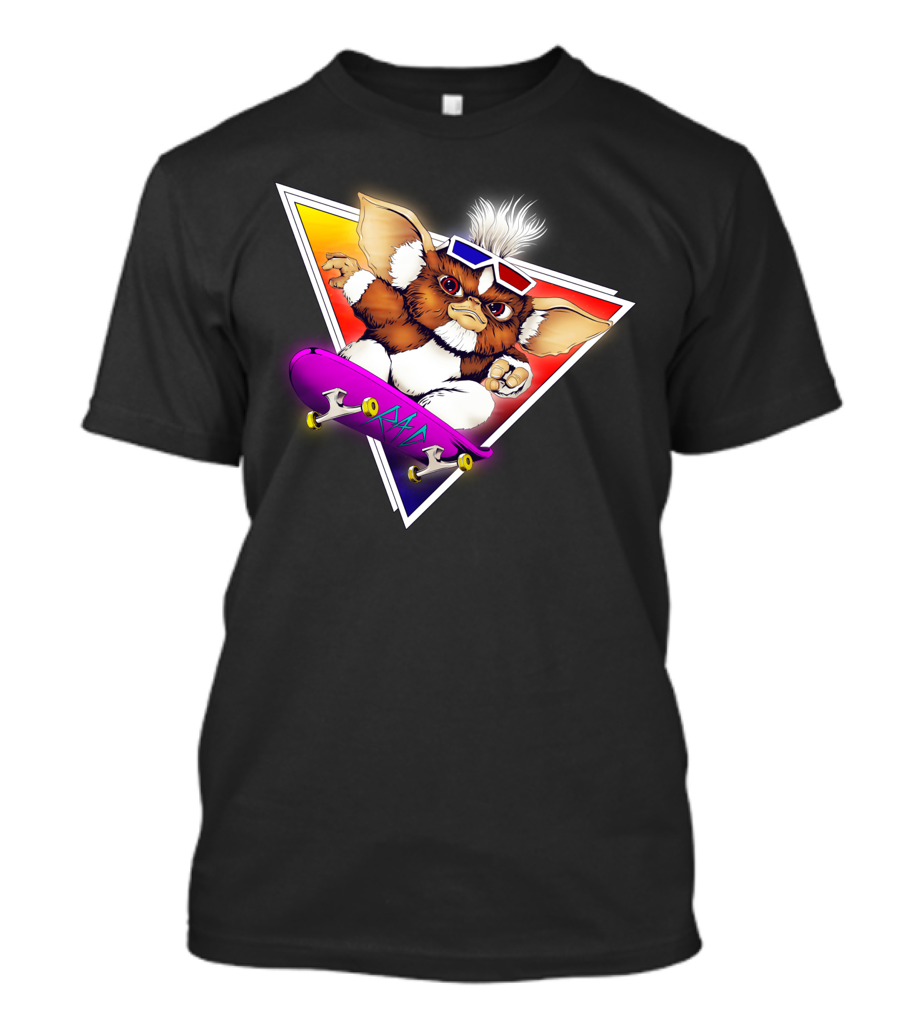 Gizmo 80s Retro Skateboarding Triangular T-Shirt