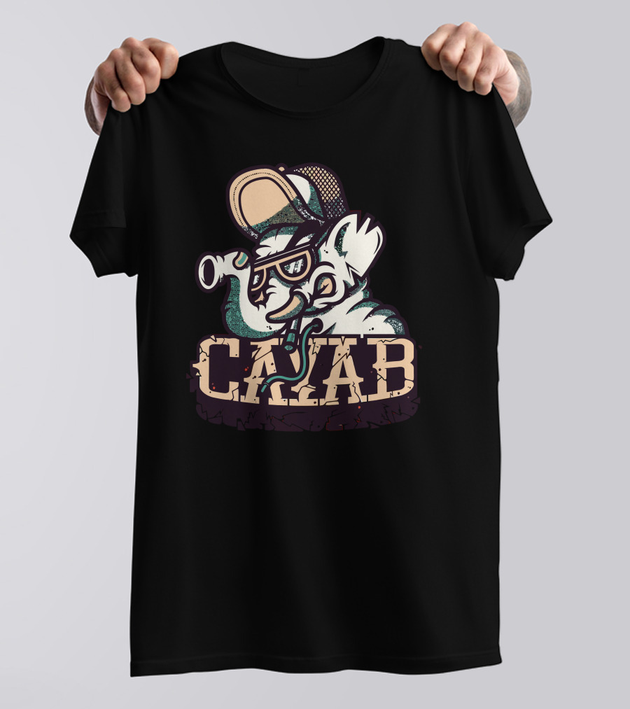 Cayab Elephant In Sunglasses And Cap T-Shirt