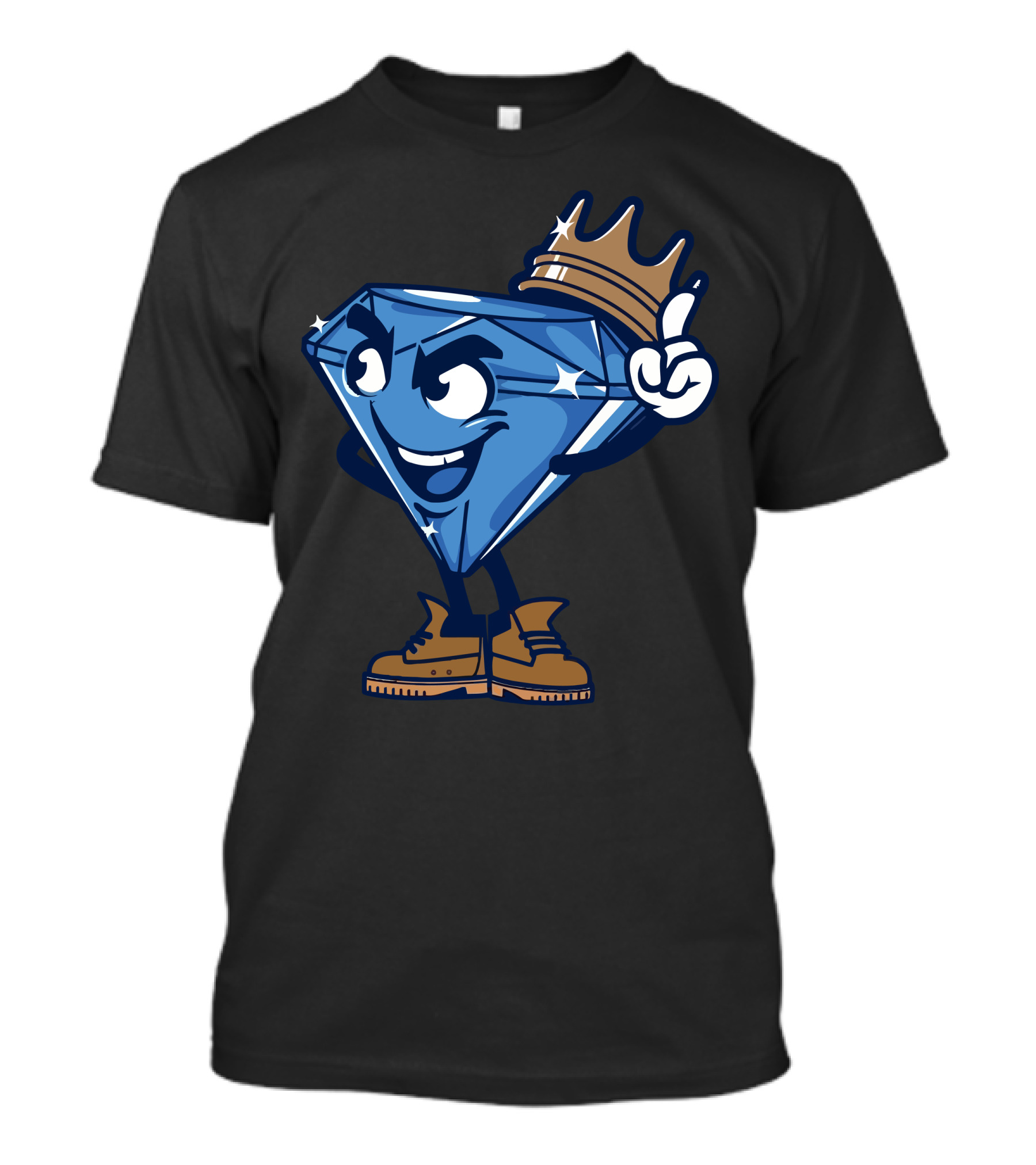 Diamond King Crown Cartoon Character T-Shirt