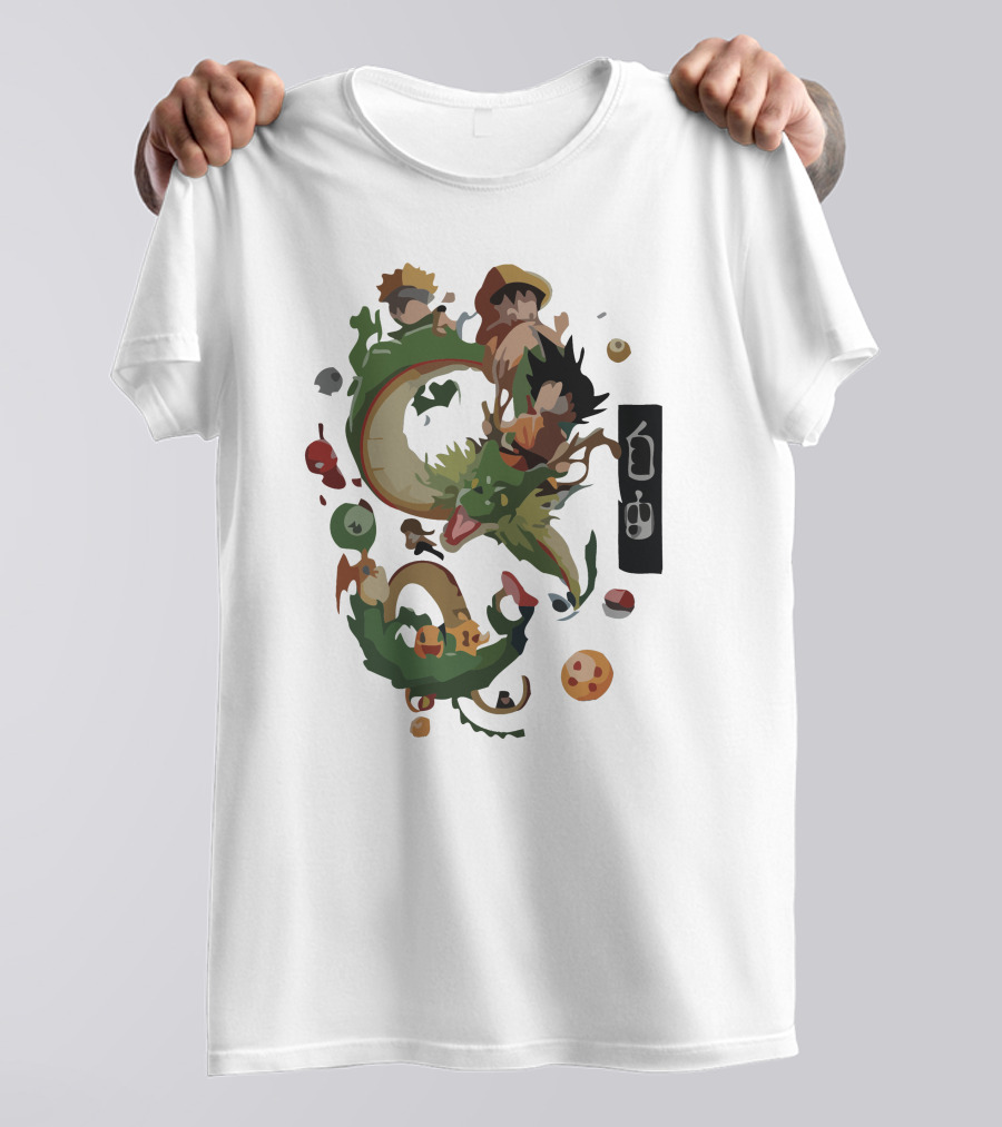 Dragon Freedom Anime Crossover Shenron Ball Capsule Icons T-Shirt