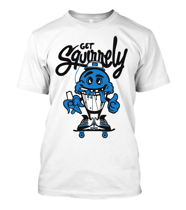 Get Squirrely Skateboard Character With Banana Thumbs Up T-Shirt