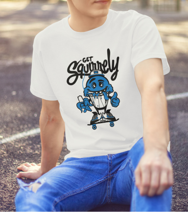 Get Squirrely Skateboard Character With Banana Thumbs Up T-Shirt