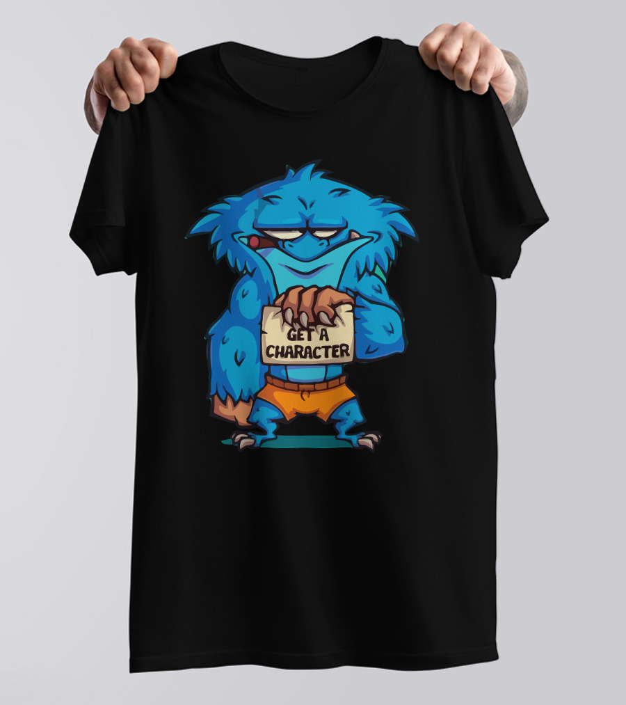 Get A Character Blue Monster With Orange Shorts T-Shirt
