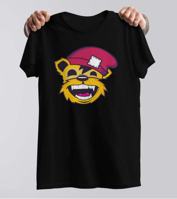 Hhaa Smiling Cartoon Bear With Red Hat T-Shirt