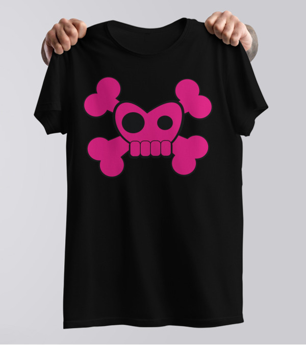 I Heart Skully Roger Cute Pink Skull And Crossbones T-Shirt