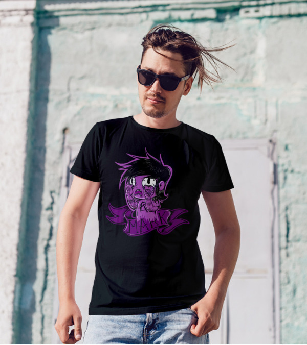 I Just Finished Mark Purple Cartoon Emo Character On Banner T-Shirt