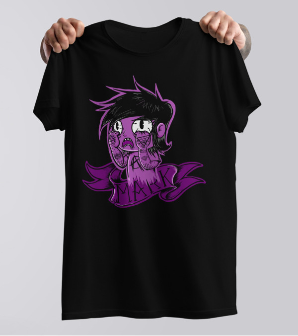 I Just Finished Mark Purple Cartoon Emo Character On Banner T-Shirt