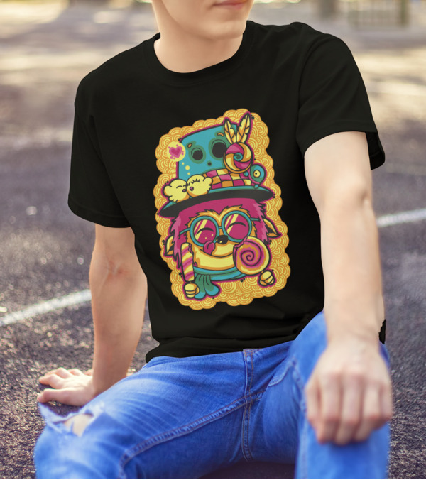 I Love Candy Cool Monster With Lollipops And Hat T-Shirt