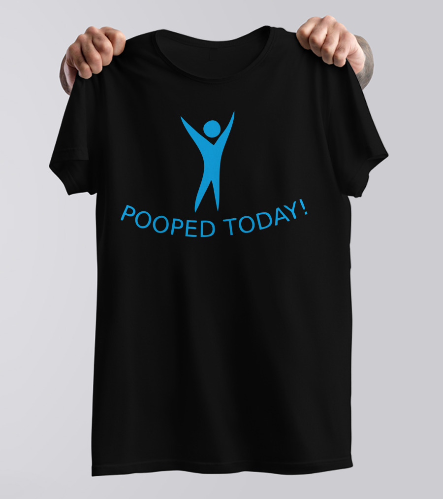 I Pooped Today Celebratory Stick Figure Jumping Gesture T-Shirt