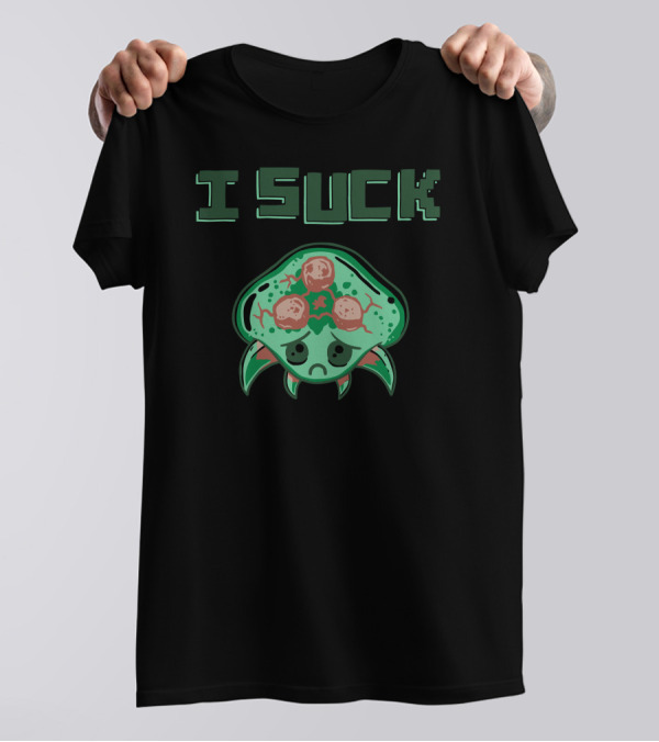 I Suck Funny Sad Metroid-Inspired Pizza T-Shirt