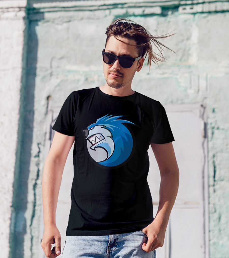 Ice Monster Fierce Blue Creature Emblem T-Shirt