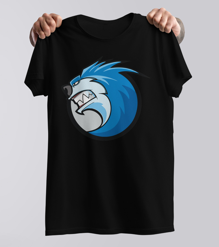 Ice Monster Fierce Blue Creature Emblem T-Shirt