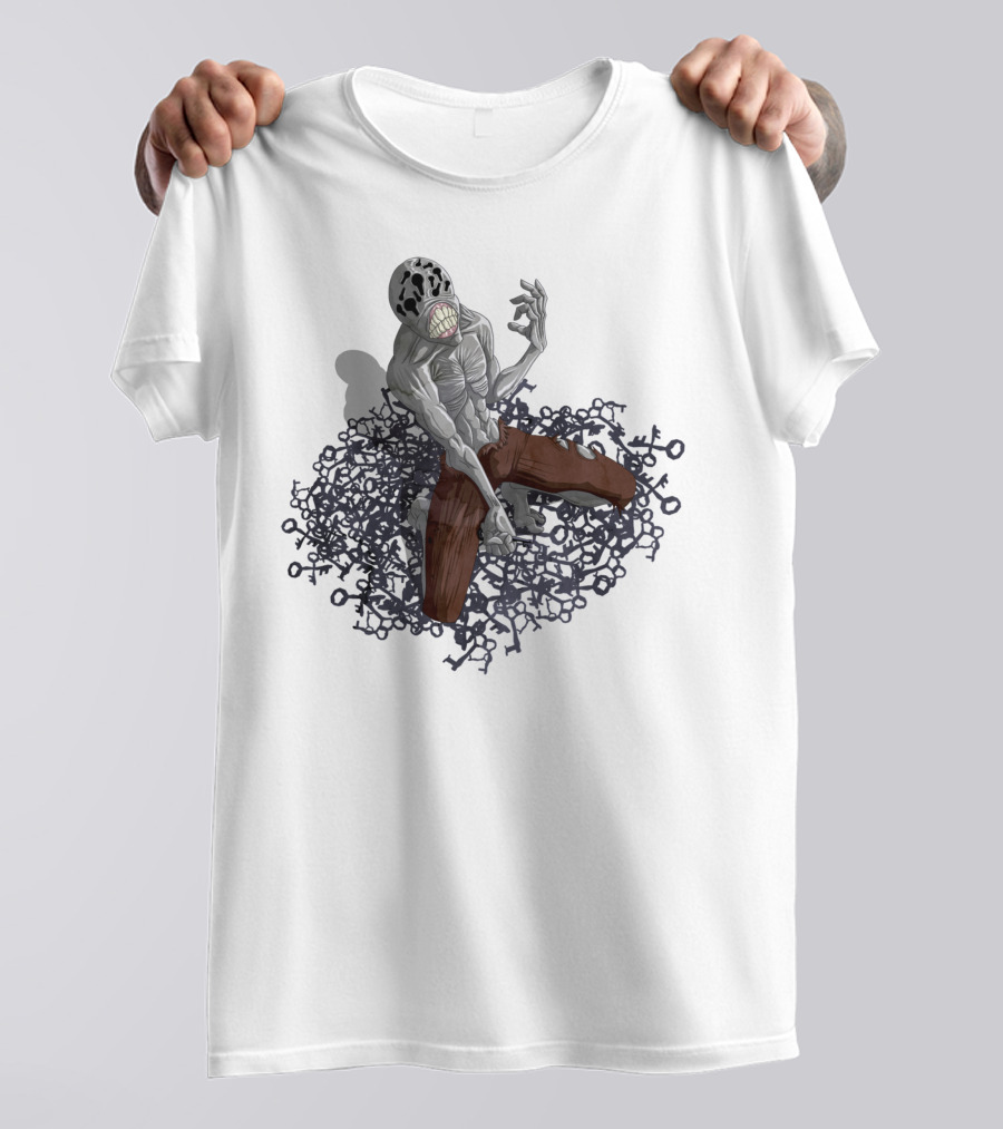 Iconsircostas Mysterious Figure With Distorted Face And Ripped Pants T-Shirt