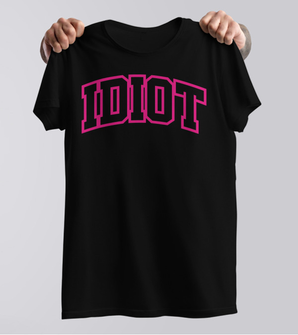 IDIOT Word Block Pink T-Shirt