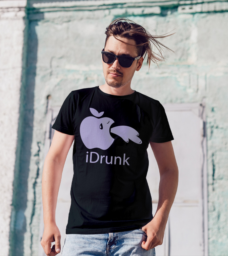Idrunk Apple Parody With Purple Vomiting T-Shirt