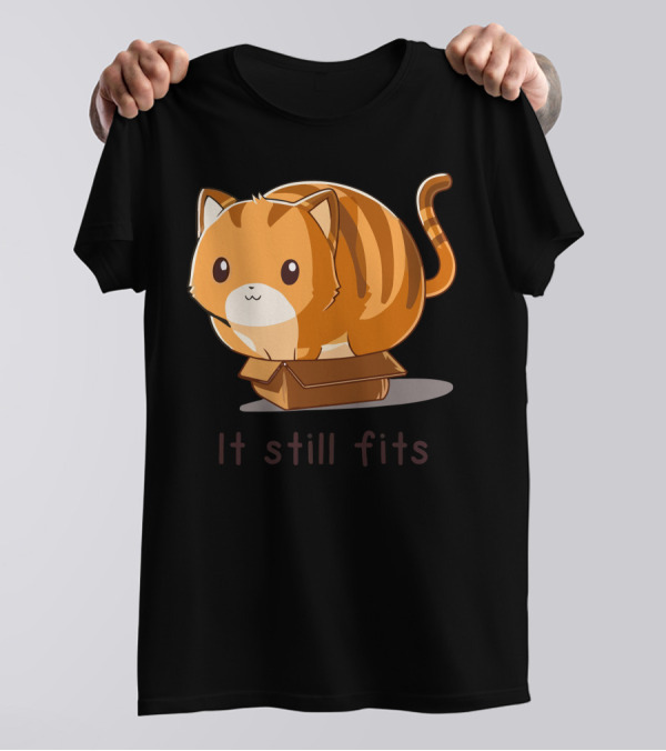 It Still Fits Cute Orange Cat In Box T-Shirt