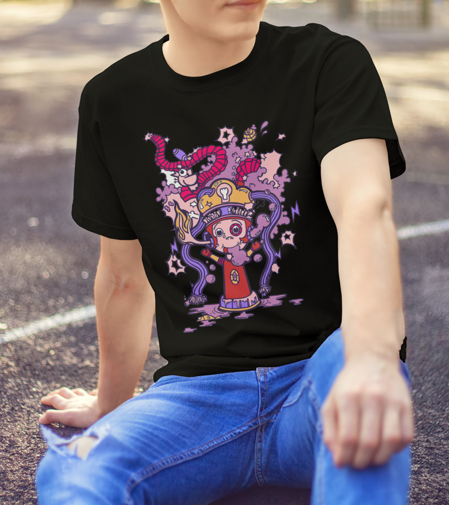 Ignite You Robot Fire Magic With Tentacle And Smoke Fantasy T-Shirt