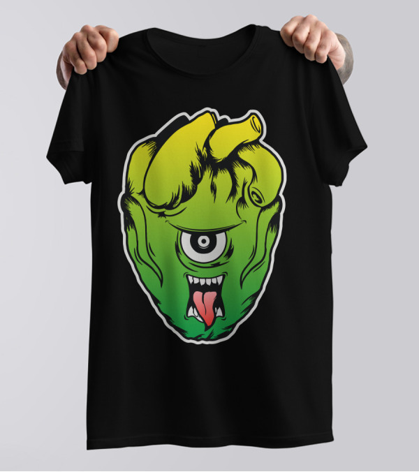 Illuminaty Contamination Monster Eye Heart T-Shirt