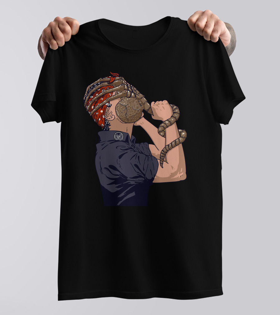 In Space No One Can Hear You Scream Facehugger Bandana Retro Style Alien Fusion T-Shirt