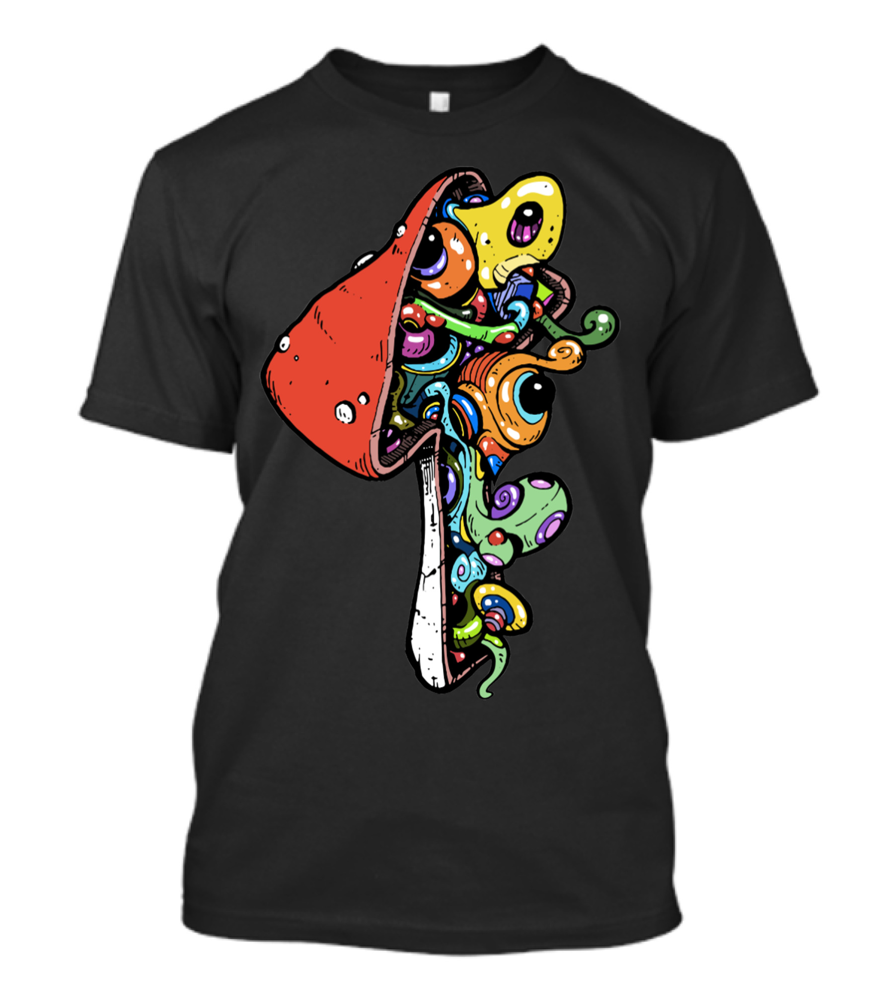 Inside A Mushroom Colorful Trippy Eyeball T-Shirt