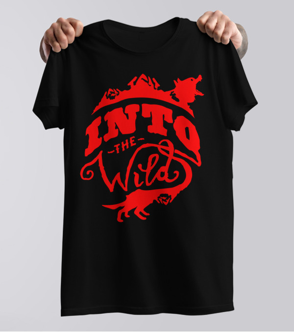 Into The Wild Wolf And Mountain Adventure T-Shirt