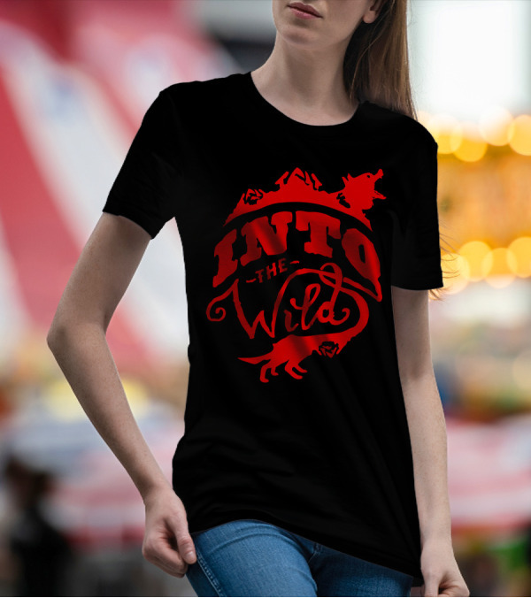 Into The Wild Wolf And Mountain Adventure T-Shirt