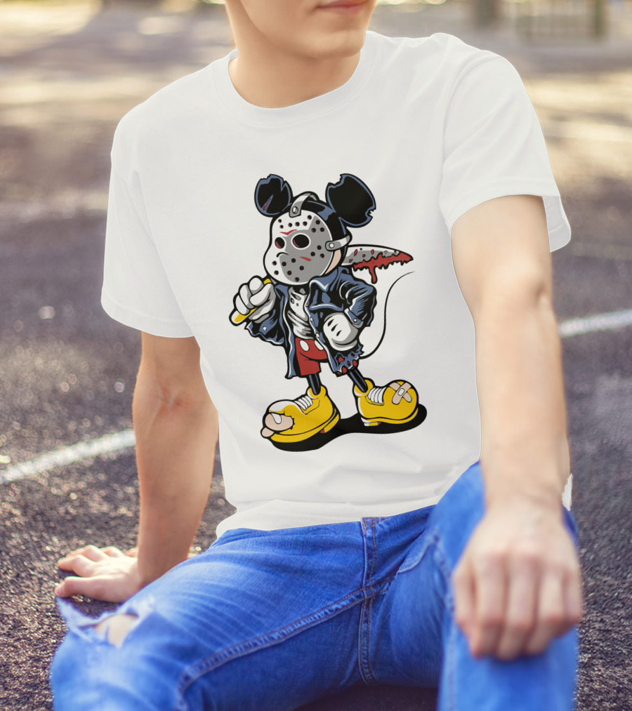 Jason Mouse Horror Character Crossover Mashup T-Shirt