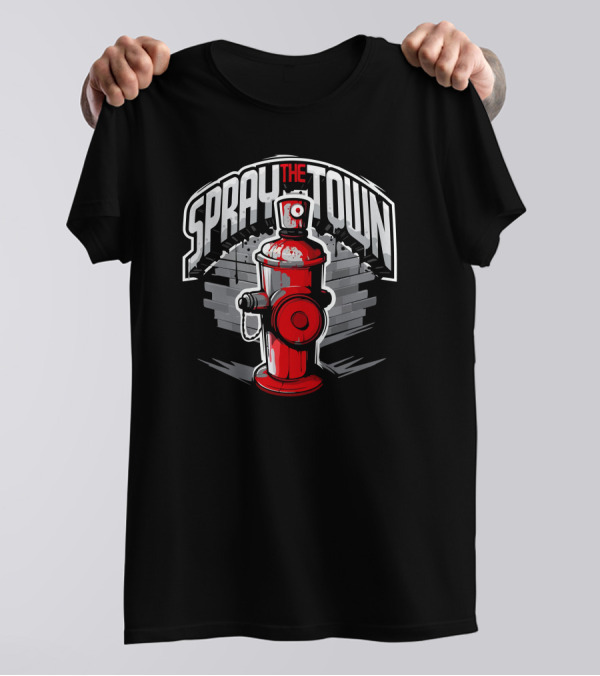 Spray The Town Red Fire Hydrant Street T-Shirt