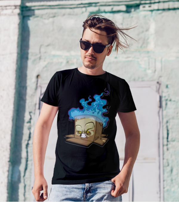 Sticker Box Flaming Spirit Cube T-Shirt