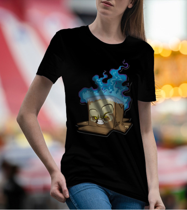 Sticker Box Flaming Spirit Cube T-Shirt