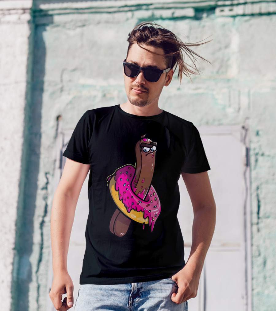 Donut Ice Cream Character Stickers T-Shirt