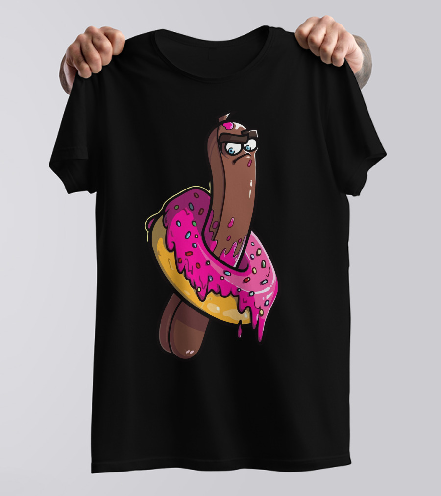 Donut Ice Cream Character Stickers T-Shirt