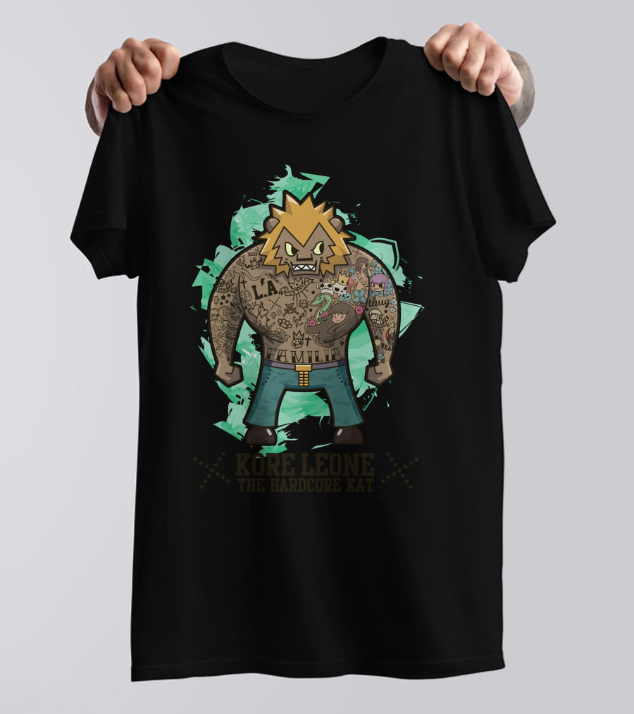 Kore Leone The Hardcore Kat L.A. Familia Tattoo Character T-Shirt