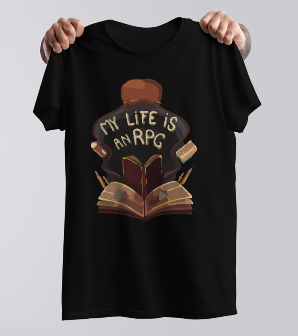 My Life Is An RPG Book Backpack Art Supplies T-Shirt