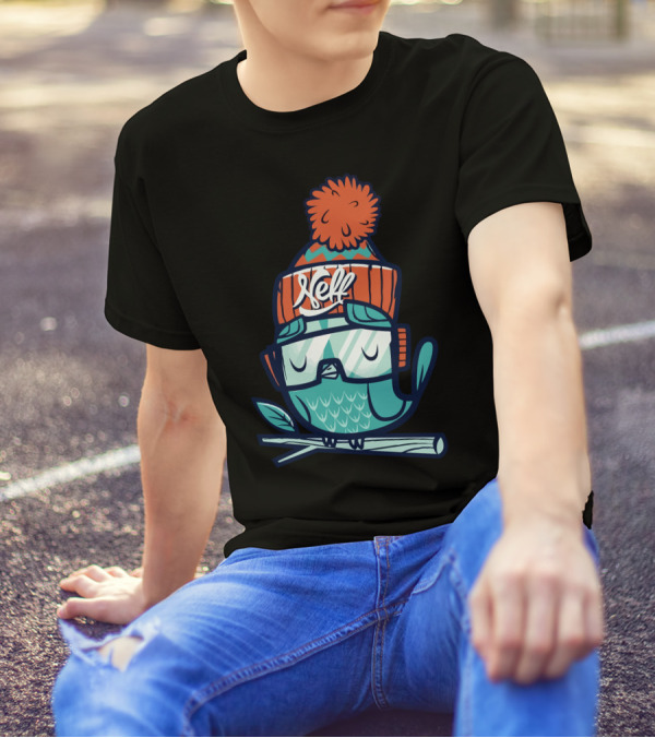 Neft Owl With Pom-Pom Beanie And Glasses T-Shirt