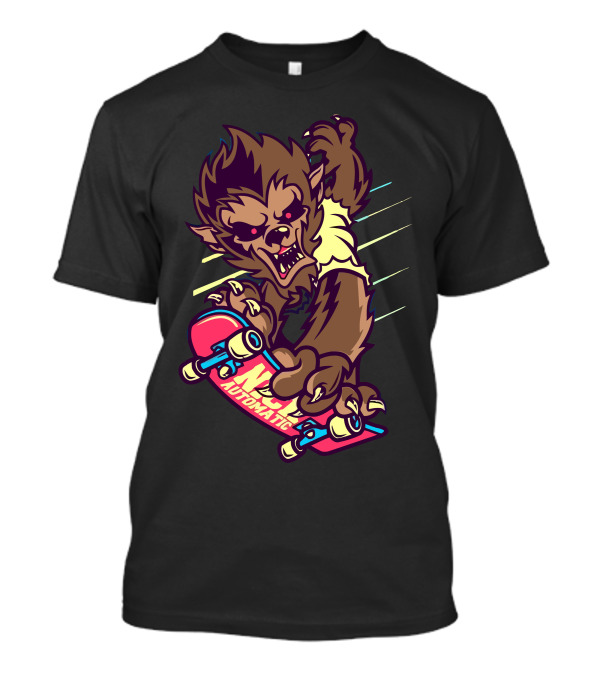Nick Automatic Werewolf Skateboard Creature T-Shirt