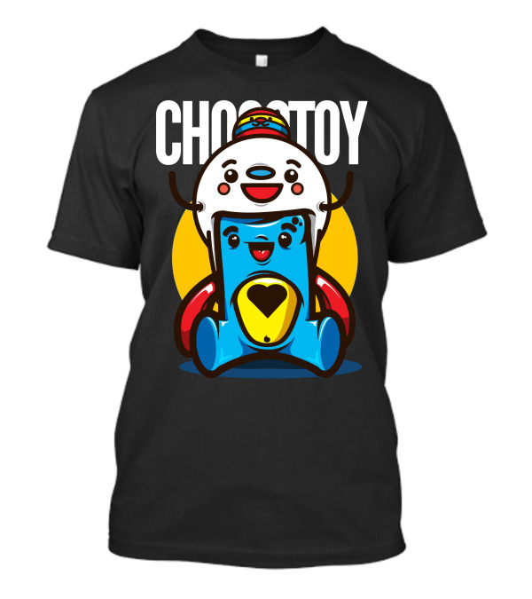 CHOCTOY Cute Character Heart T-Shirt