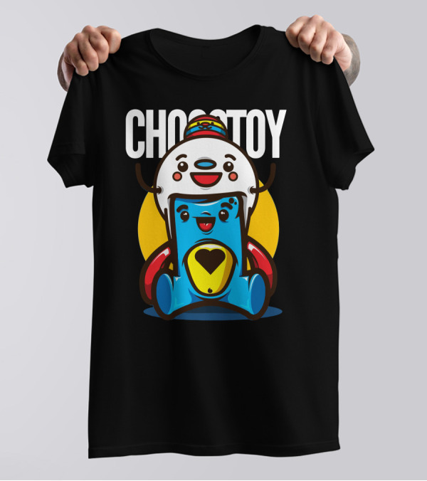 CHOCTOY Cute Character Heart T-Shirt