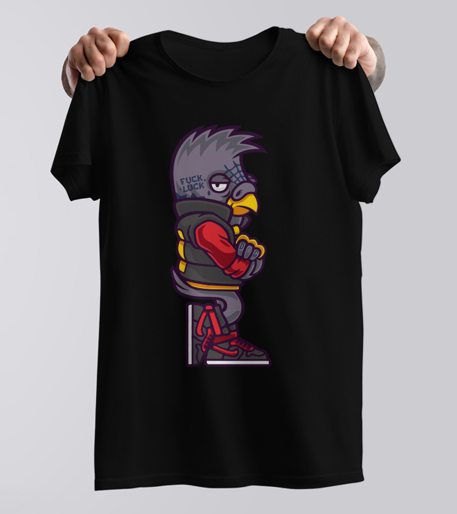 Practice Pigeon Rebel Graffiti Style Cartoon T-Shirt
