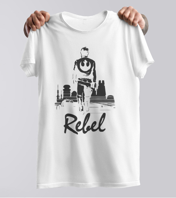 Rebel Star Wars Blackout Iconic Skyline T-Shirt