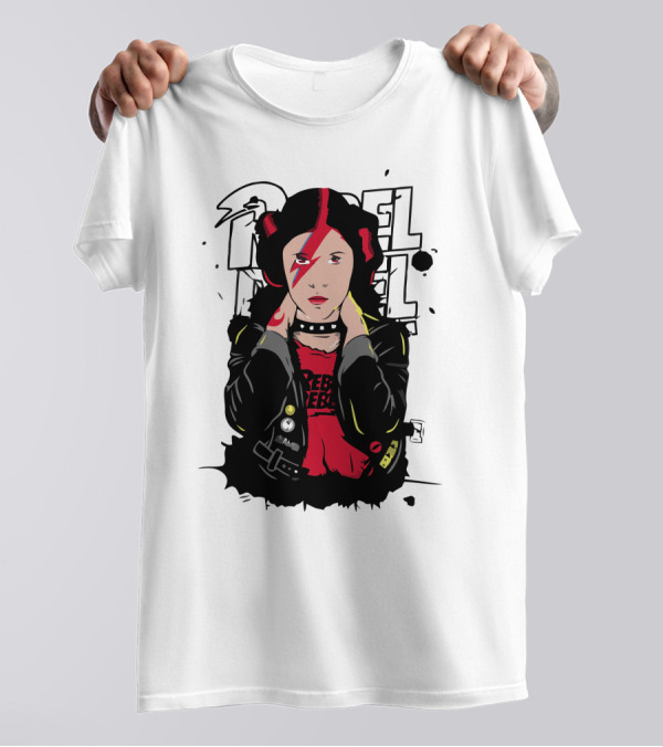 Rebel Princess With Lightning Bolt Makeup And Punk Jacket T-Shirt
