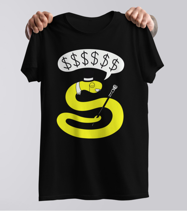 Rich Snake Wealthy Icon With Top Hat Cane And Dollar Signs T-Shirt