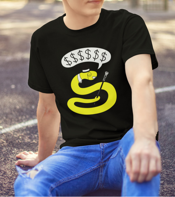 Rich Snake Wealthy Icon With Top Hat Cane And Dollar Signs T-Shirt