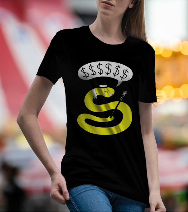 Rich Snake Wealthy Icon With Top Hat Cane And Dollar Signs T-Shirt