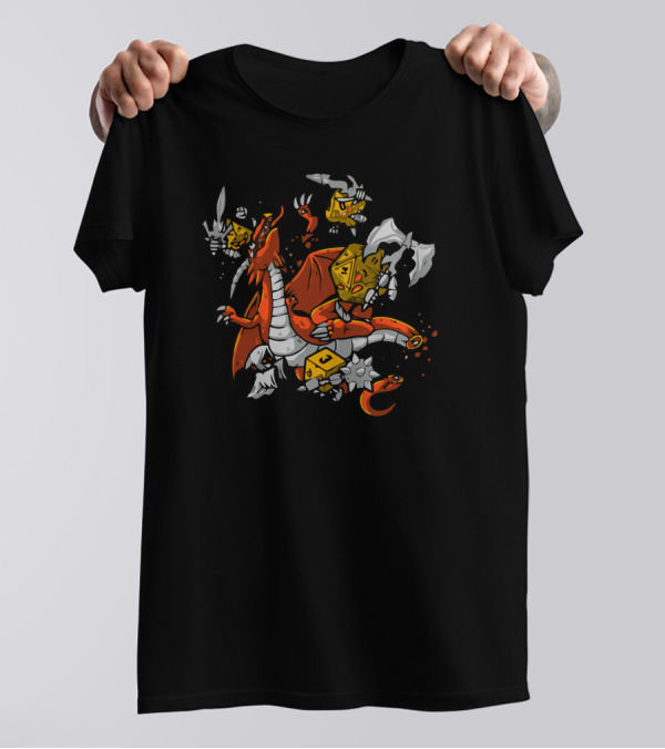 RPG United Epic Battle: Dragon And Dice Warriors Clash T-Shirt