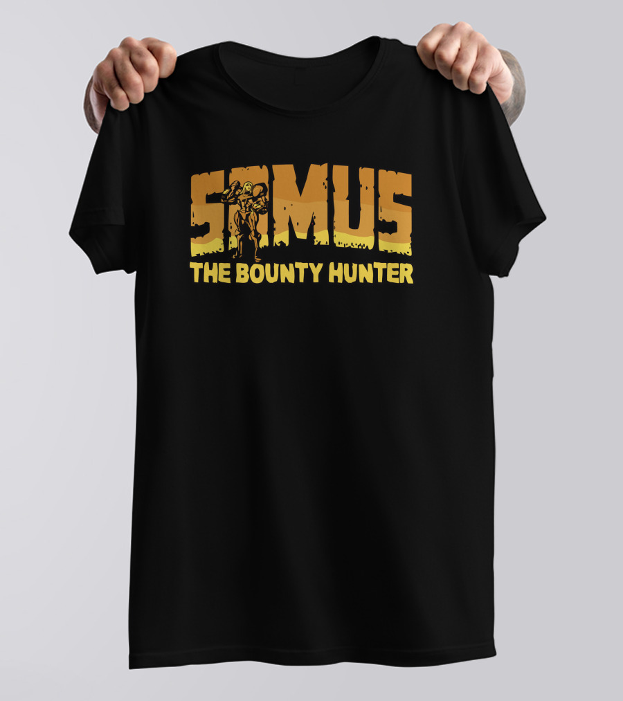 Samus The Bounty Hunter Metroid-Inspired Armor Action Pose T-Shirt