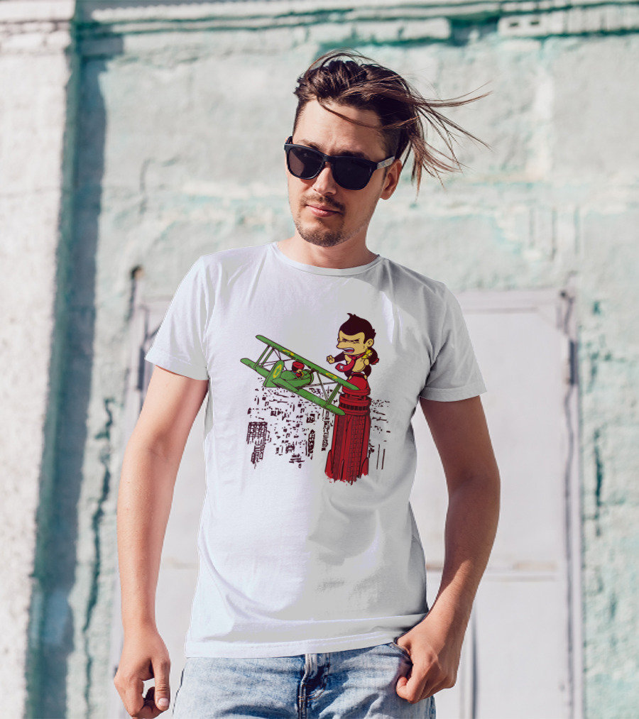 King Kong-Style Monkey Saves The Princess On Airplane T-Shirt