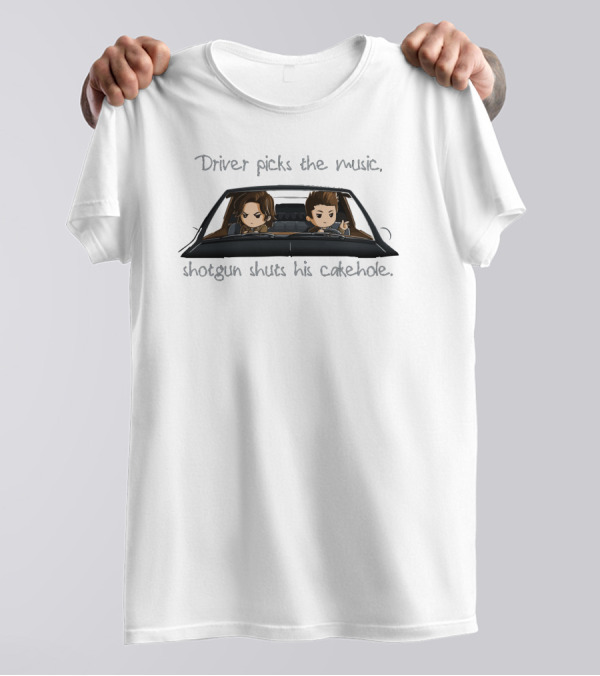 Driver Picks The Music Shotgun Shuts His Cakehole Car Anime Duo T-Shirt